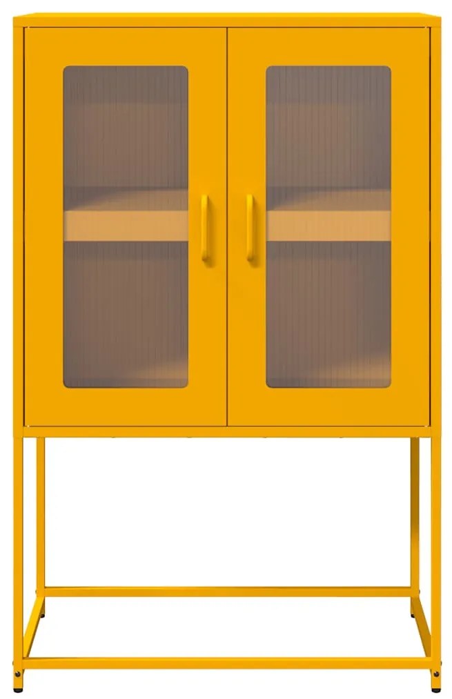 Aparador alto 68x39x107 cm aço amarelo mostarda