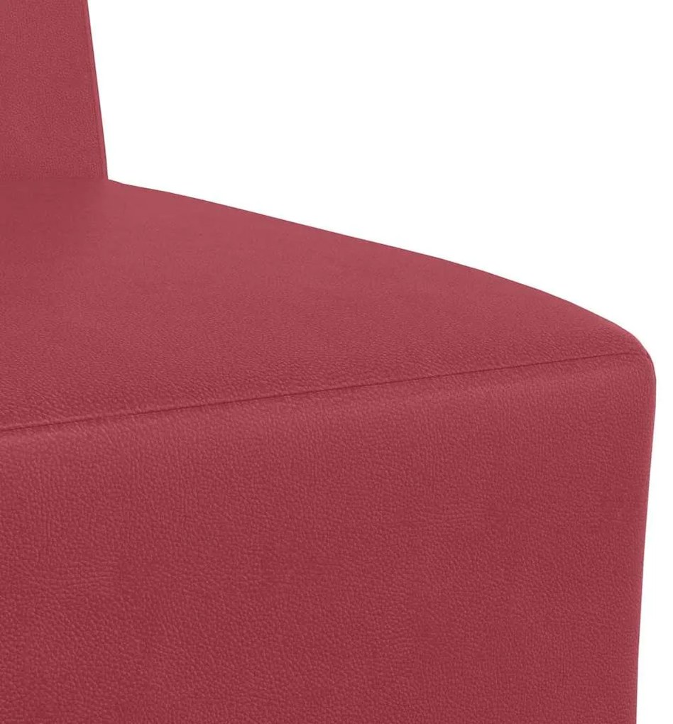 Poltrona sem braços 55 cm couro artificial vermelho tinto