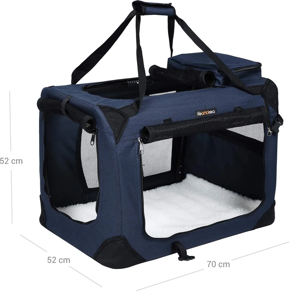 Transportadora para animais de estimação 70 x 52 x 52 cm L azul