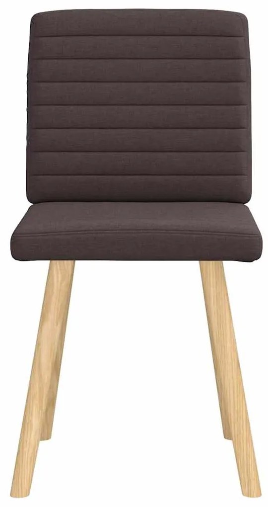 Cadeiras de jantar 2 pcs tecido castanho-escuro