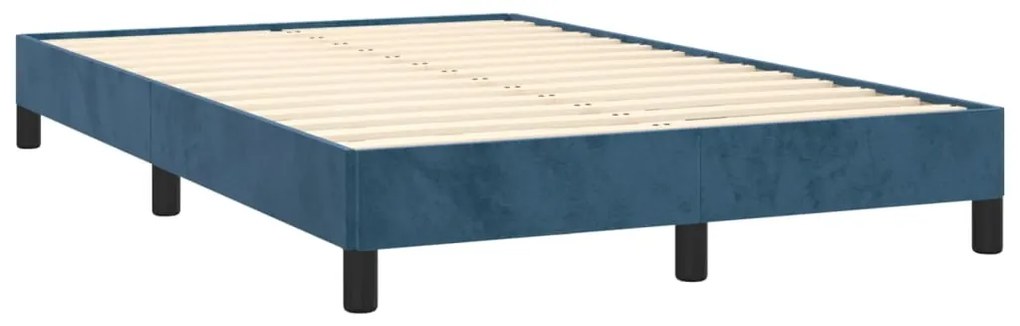 Estrutura de cama 120x200 cm veludo azul-escuro