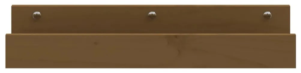 Prateleiras de parede 2 pcs 50x12x9cm pinho maciço castanho-mel
