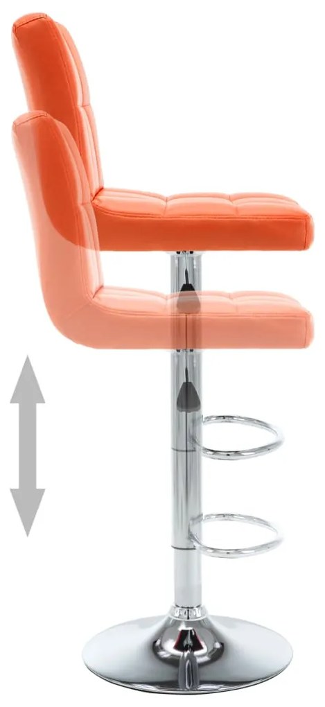 Bancos de bar 2 pcs couro artificial laranja