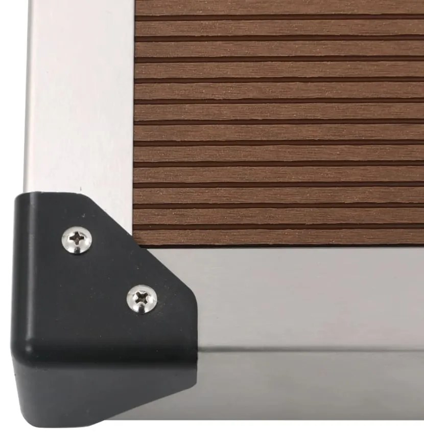 Base chuveiro p/ exterior 110x62 cm WPC aço inoxidável castanho