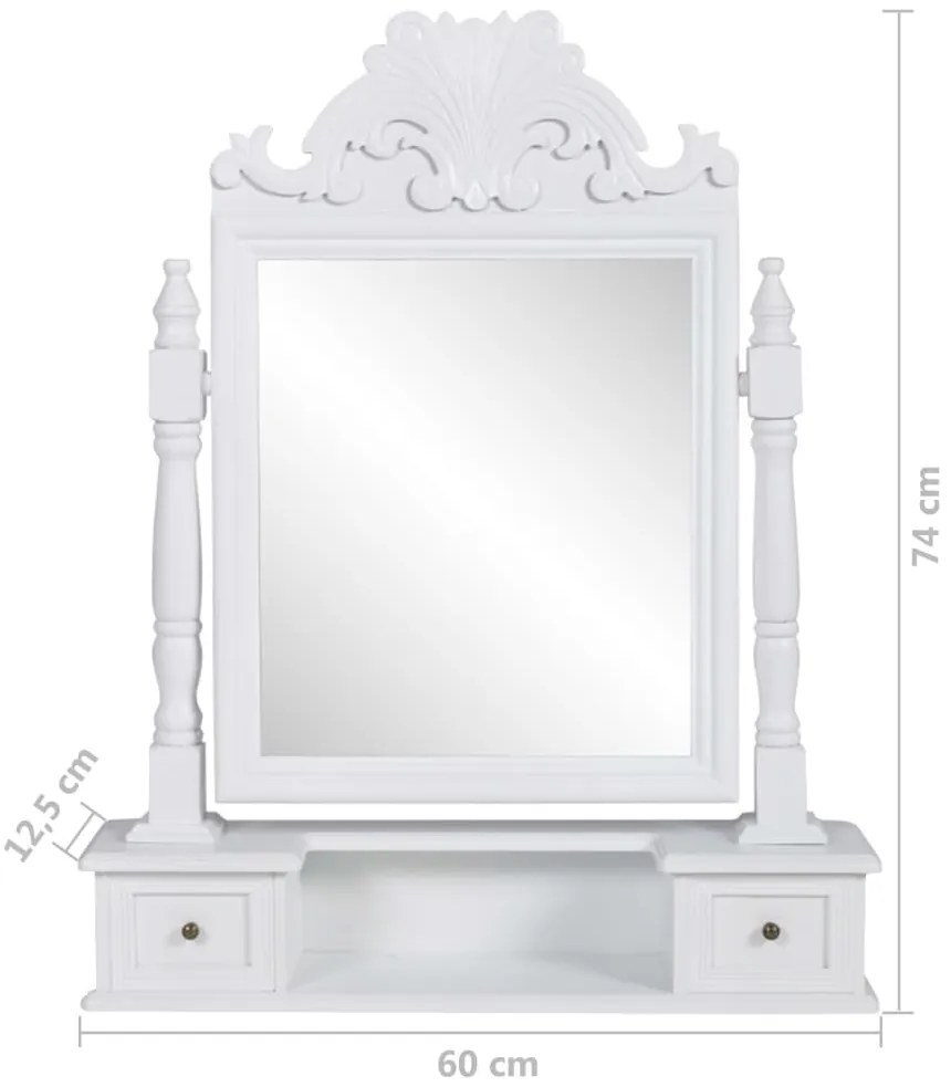 Mesa toucador de maquilhagem com espelho quadrado MDF