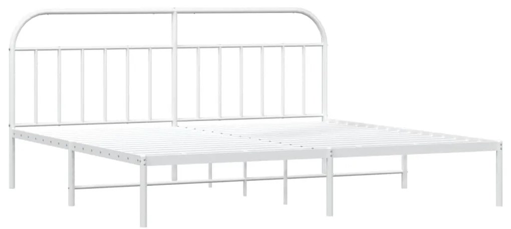 Estrutura de cama com cabeceira 193x203 cm metal branco