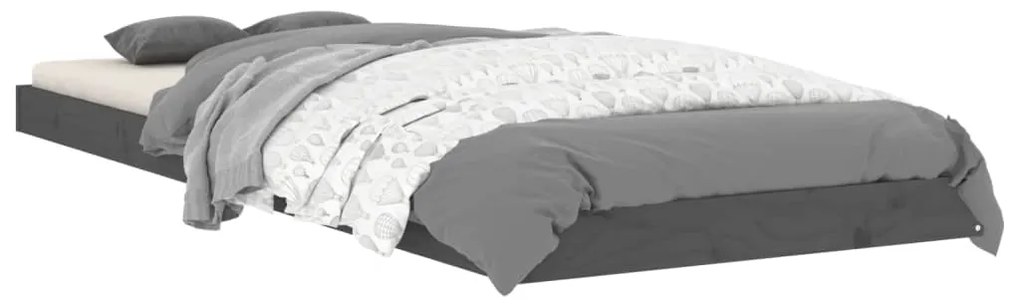 Estrutura cama pequena solteiro 75x190 cm pinho maciço cinzento