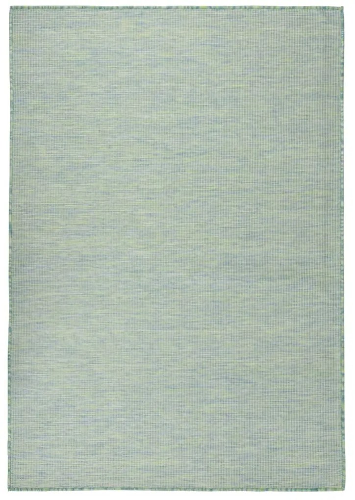 Tapete de tecido plano para exterior 160x230 cm turquesa