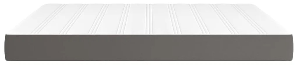 Colchão de molas ensacadas 180x200x20 cm couro artificial cinza