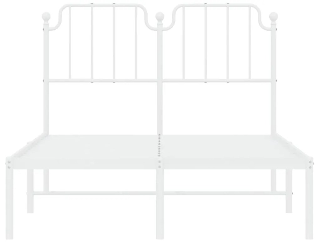 Estrutura de cama com cabeceira 120x190 cm metal branco