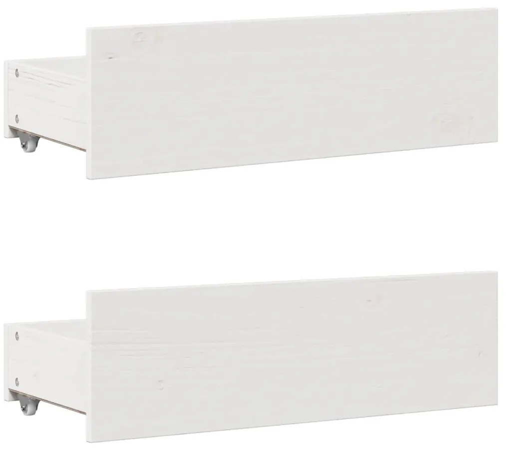 Cama com estante sem colchão 140x190 cm pinho maciço branco