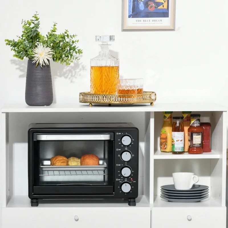 Aparador Auxiliar "Gourmet" de Cozinha - 100x45x130 cm - Branco - Desi