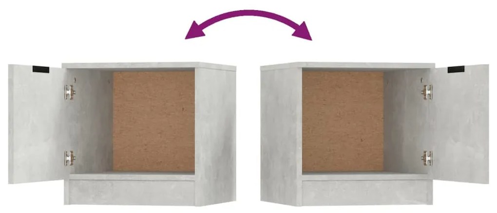 Mesas de cabeceira 2 pcs 40x39x40 cm cinzento cimento