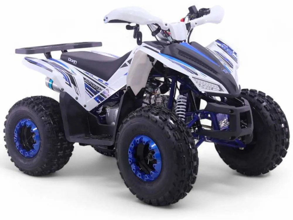 Mini Moto 4 gasolina para crianças automática 125cc Roan Coyote R8 Ecrã digital e com e marcha-atrás Azul