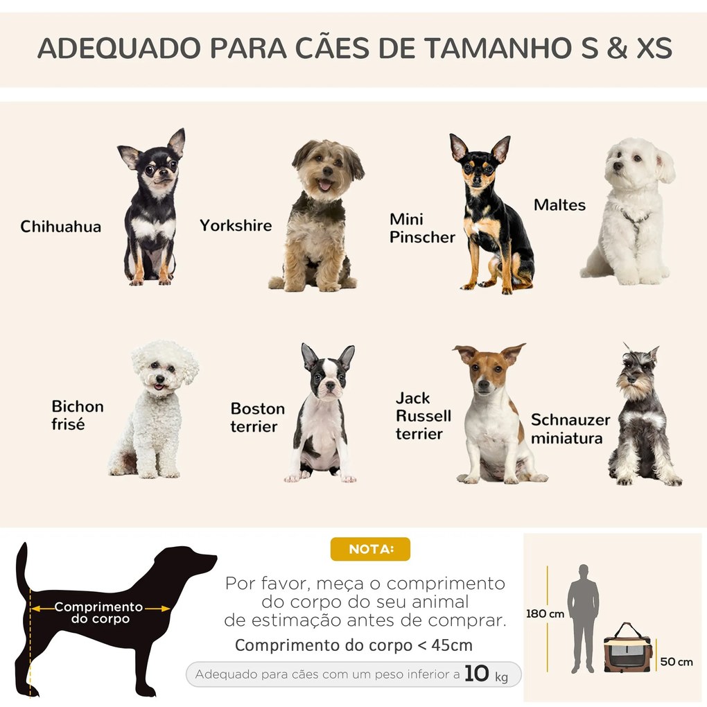 PawHut Transportadora para Cães e Gatos Bolsa de Transporte Animais de