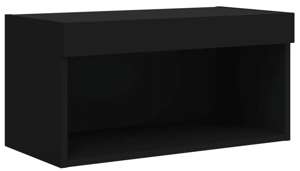 Móvel de TV com luzes LED 60x30x30 cm preto