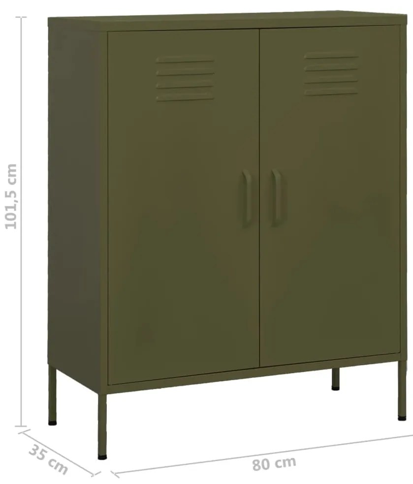 Armário de arrumação aço 80x35x101,5 cm verde-azeitona