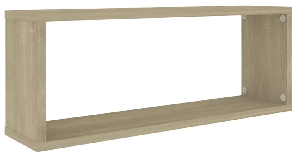 Prateleiras parede forma de cubo 4 pcs carvalho sonoma