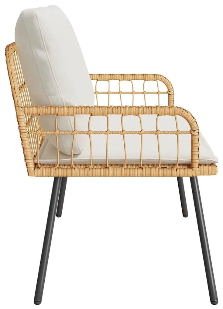 Banco de Jardim vidaXL Natural 114x64x78 cm em Rattan Sintético
