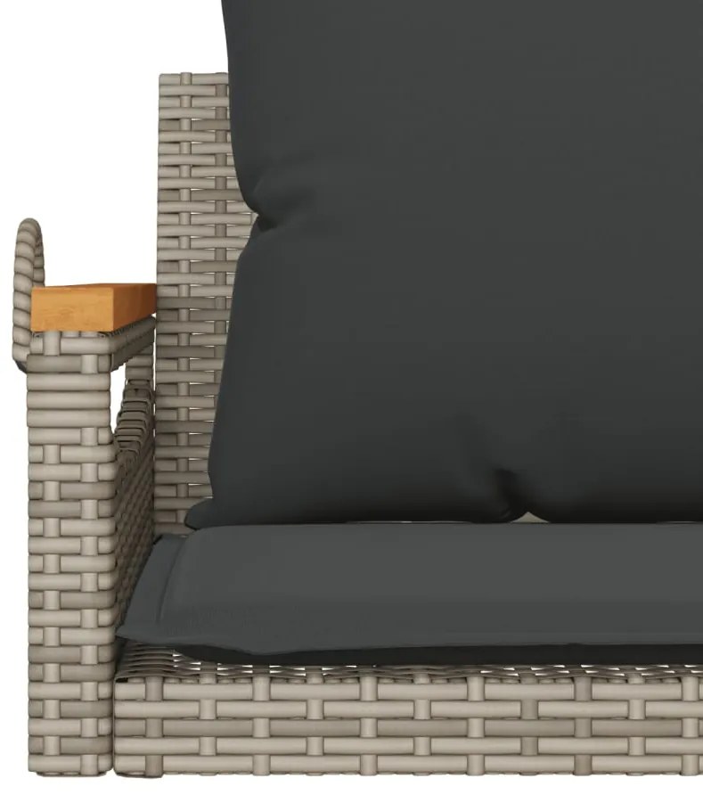 Banco baloiço com almofadões 63x62x40 cm vime PE cinzento