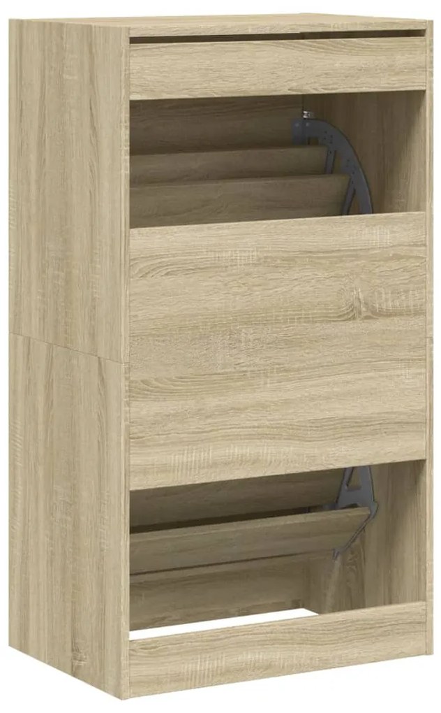 Sapateira c/ 2 gavetas articuladas 60x42x108 cm carvalho sonoma