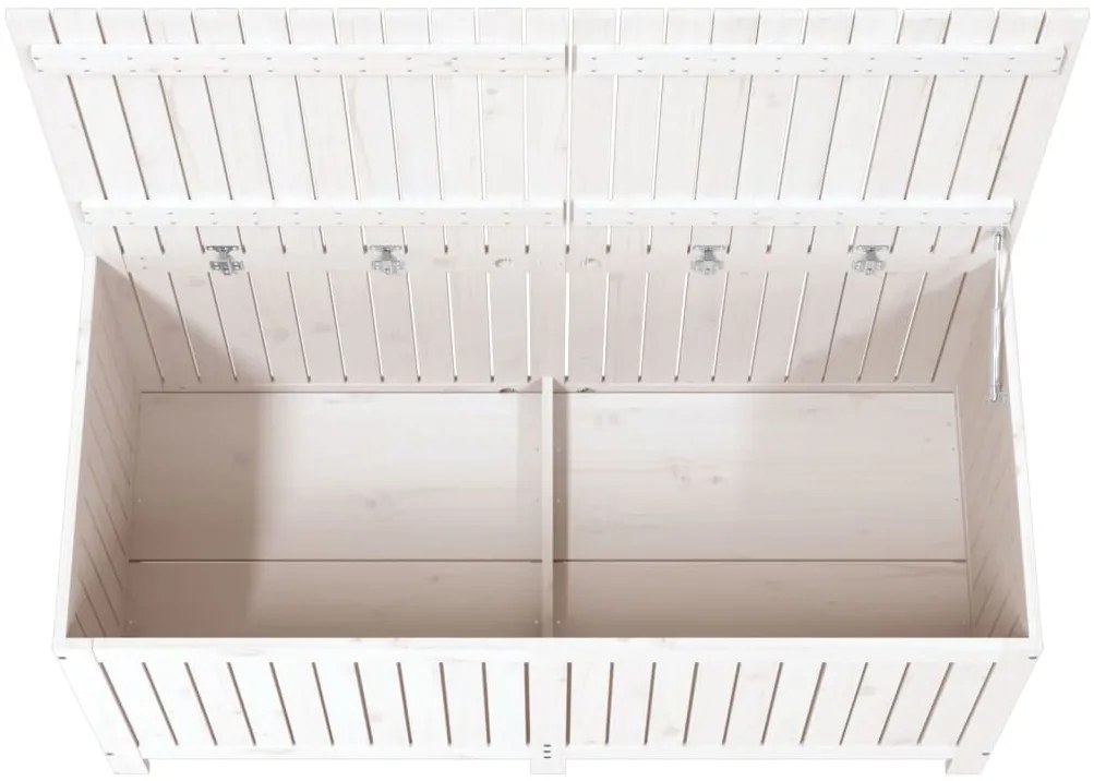 Caixa de arrumação jardim 147x68x64 cm pinho maciço branco