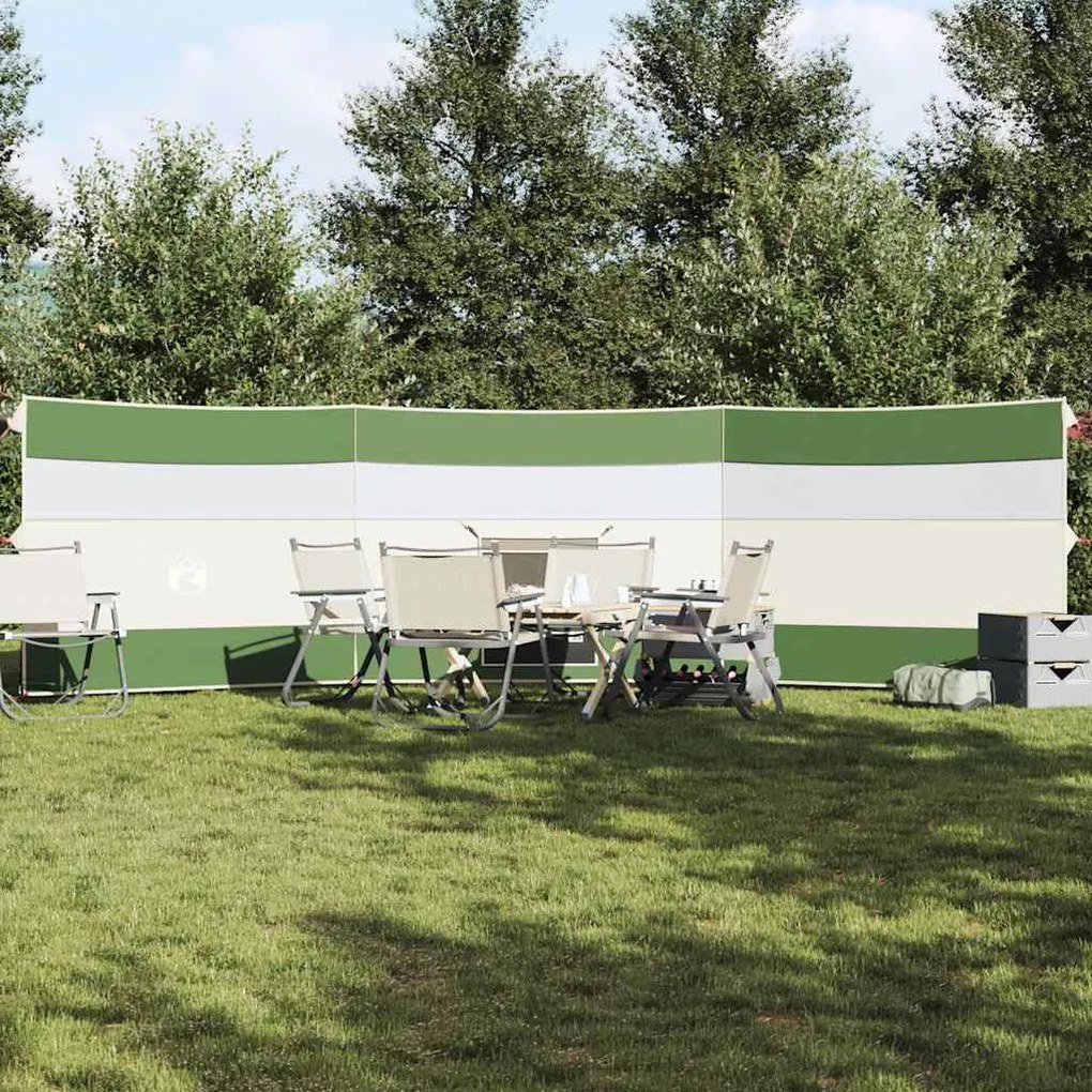 vidaXL Corta-vento de campismo 508x130 cm impermeável verde