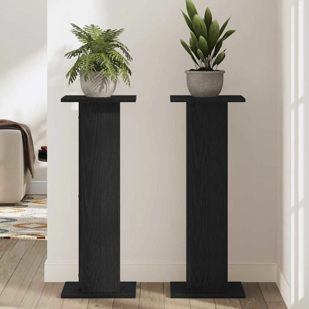 Suporte para Plantas vidaXL 2 pcs Carvalho Preto 30x30x80 cm Madeira d
