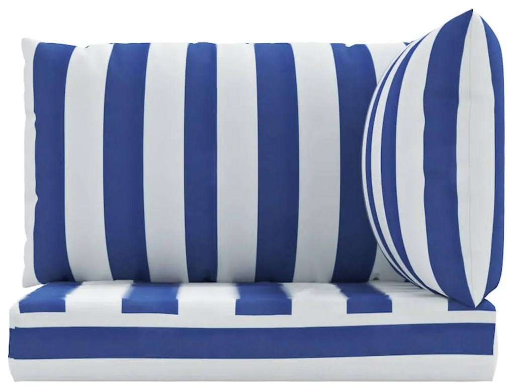 Almofadões p/ paletes 3 pcs tecido oxford riscas azul/branco