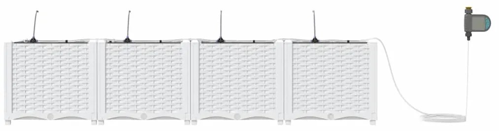 Jardineiras de Jardim 1 pc Branco 160 x 40 x 37.5 cm Plástico