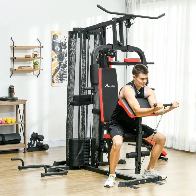 Máquina Multi Estação Ajustável com Placas de Peso de 45 kg - HomeGym
