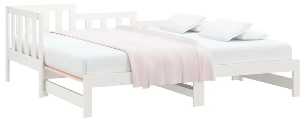 Sofá-cama de puxar 2x(90x200) cm pinho maciço branco