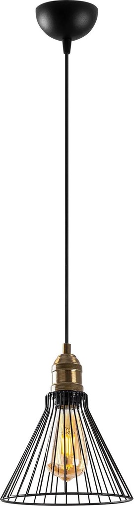 Candeeiro Chandelier Rozye – Preto Antigo – 20 x 20 x 34-124 cm