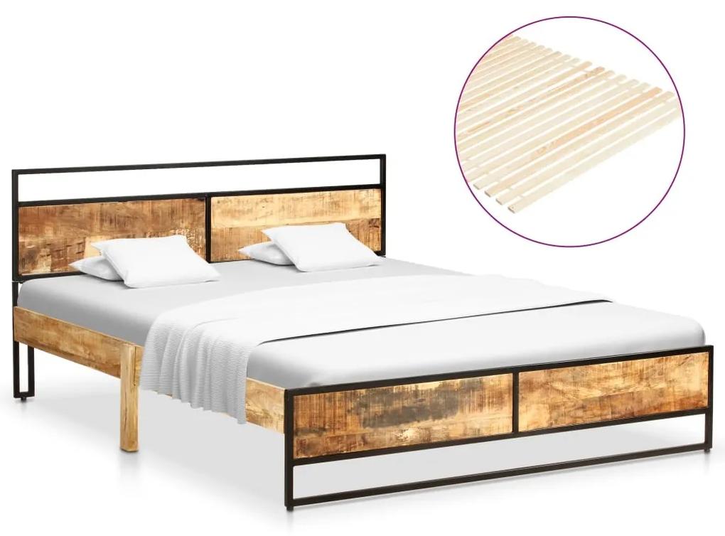 Estrutura de cama 140x200cm madeira de mangueira e pinho maciça