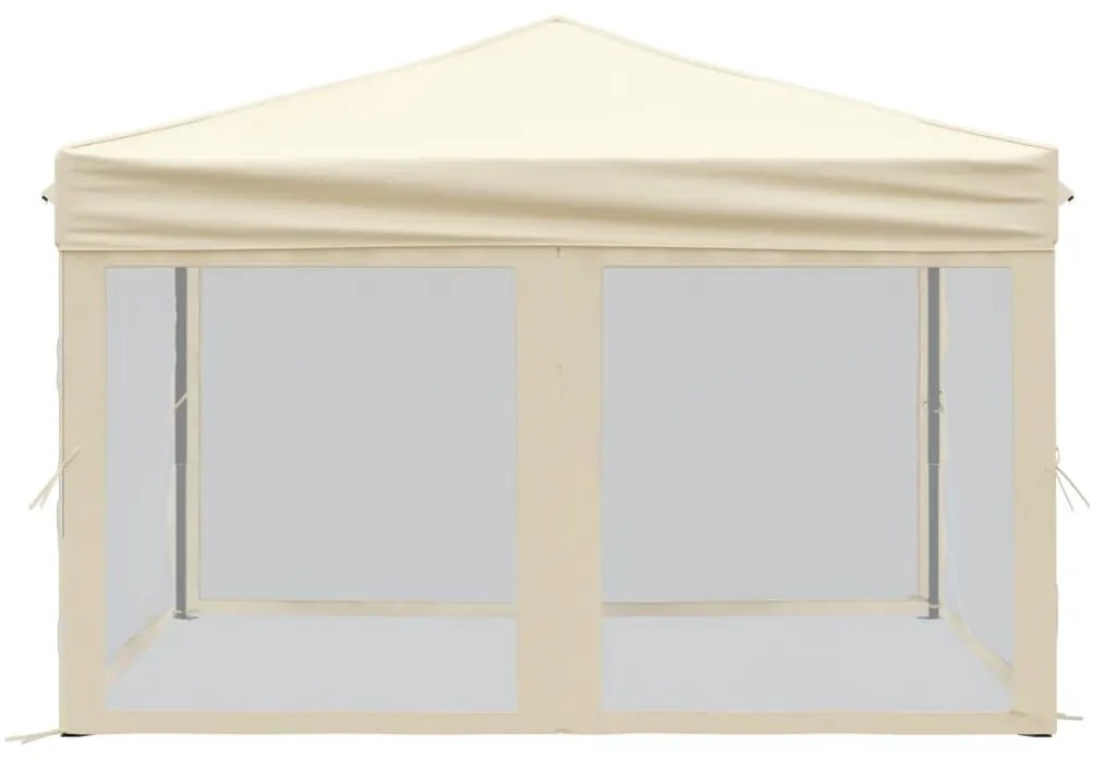 Tenda para festas dobrável com paredes laterais 3x3 m creme