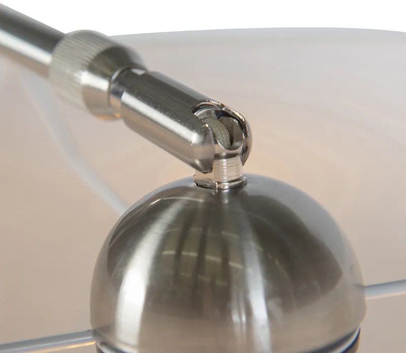 Candeeiro de parede moderno em arco de aço com cúpula branca ajustável 50/50/25