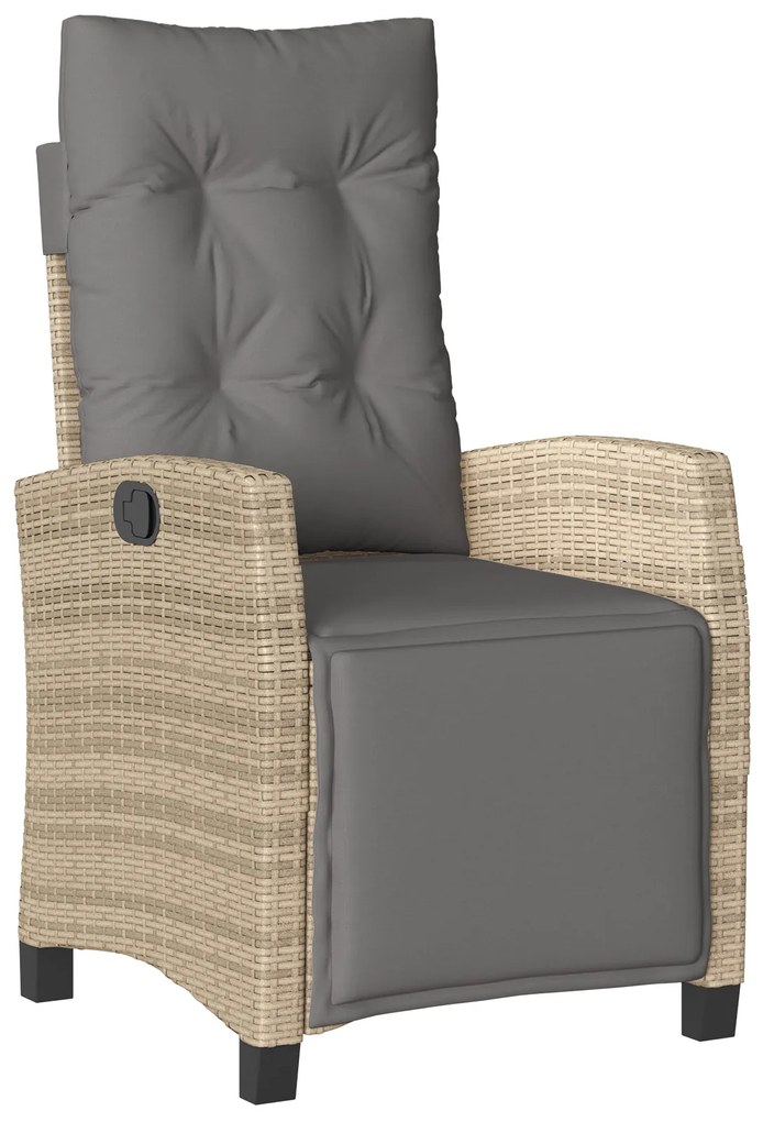 Conjunto de Jantar de Jardim de 9 Peças Bege Rattan Poliéster