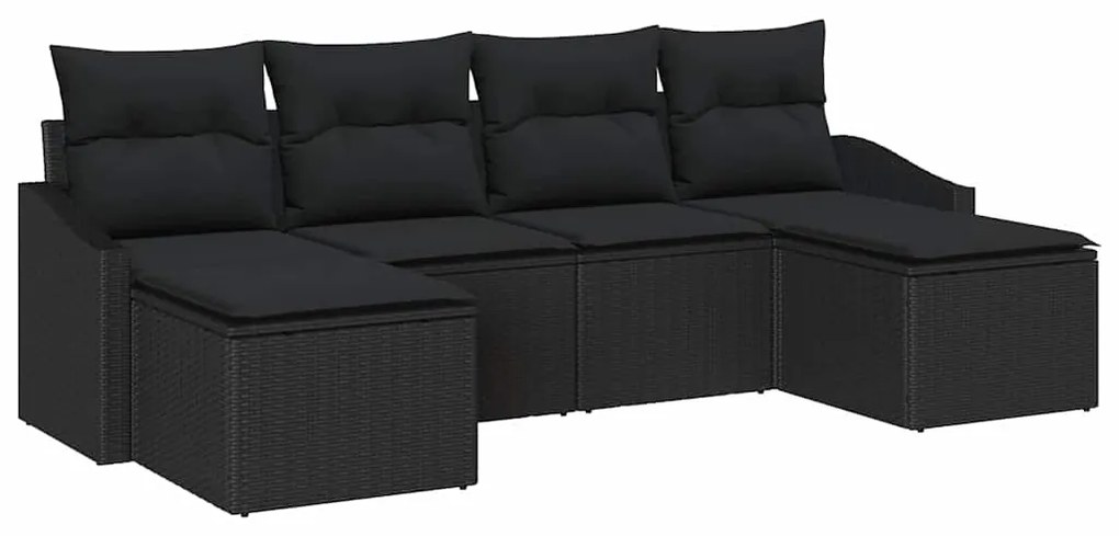 Conjunto de Jantar para o Jardim com 6 Peças e Almofadas em Rattan Sin