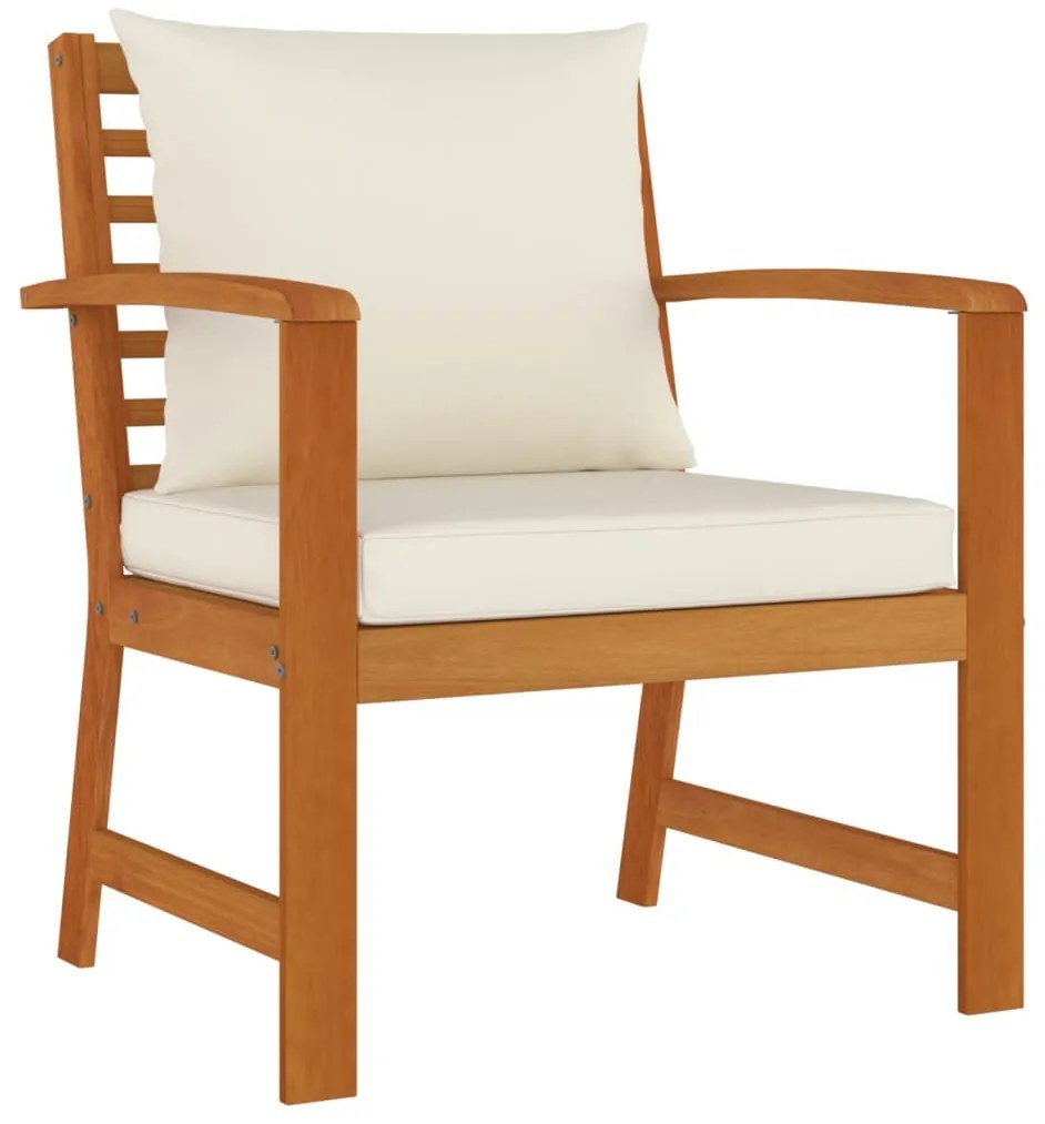 9 pcs conjunto de jantar p/ jardim c/ almofadões acácia maciça