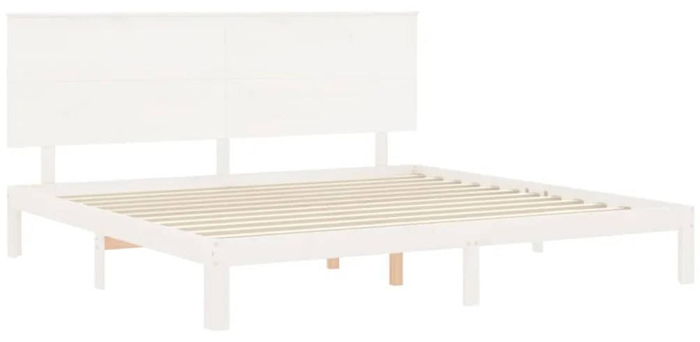 Estrutura cama Super King Size c/ cabeceira madeira branco