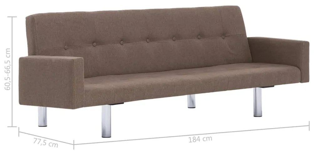 Sofá-Cama Luppin em Tecido - Castanho - Design Moderno
