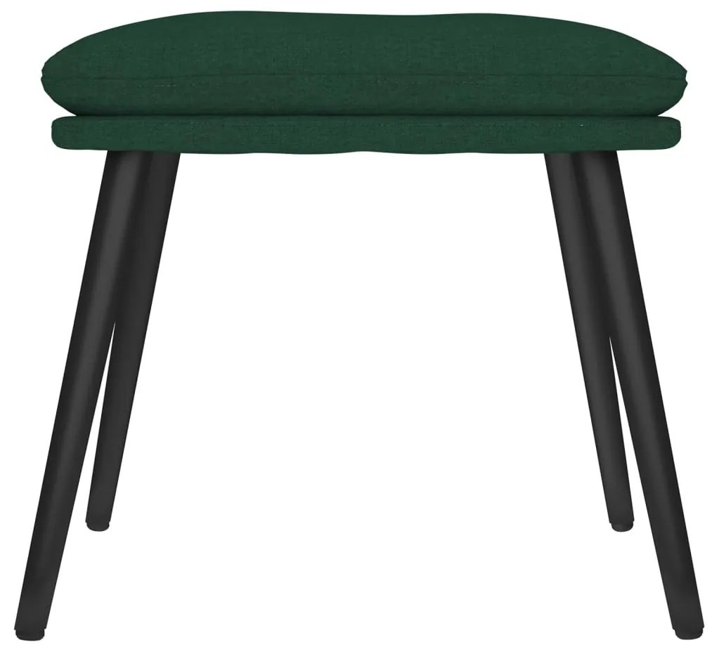 Apoio de pés 45x29,5x35 cm tecido verde-escuro