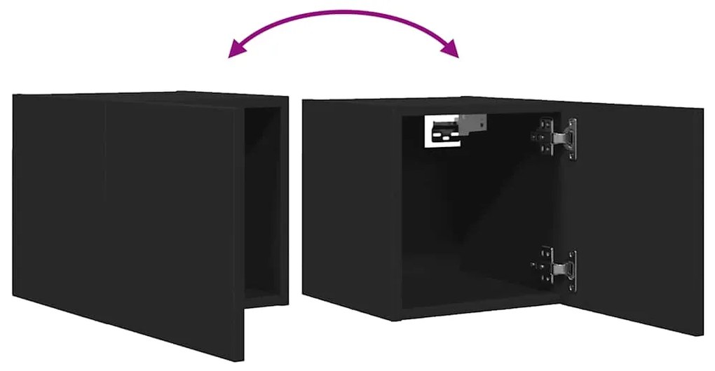 Móvel de TV de parede 2 pcs 30,5x30x30 cm preto