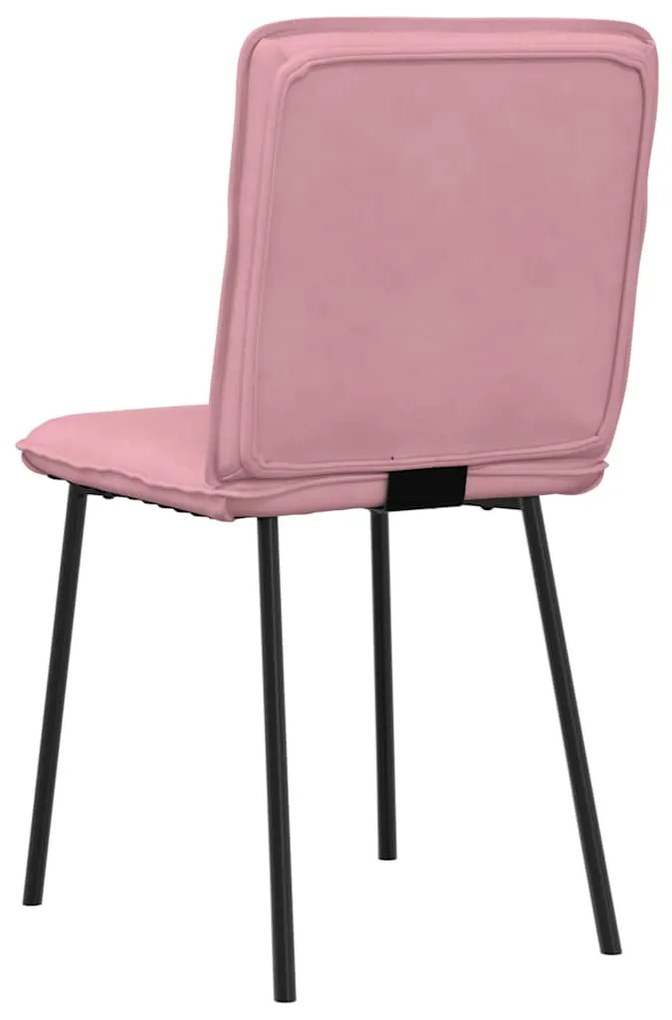 Cadeiras de jantar 2 pcs veludo rosa