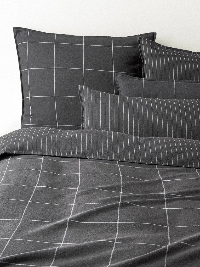 Capa de edredão reversível em flanela de algodão Noelle