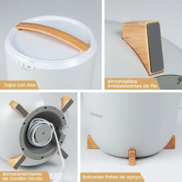 Cubo aquecedor de toalhas para banheiro 20 L com temporizador de desligamento automático Ajustes de 15/30/45/60 minutos Cinza