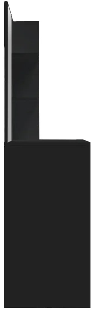 Toucador com espelho 74,5x40x141 cm preto