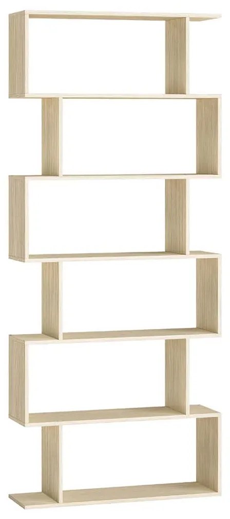 Estante elegante com 6 prateleiras 24 x 70 x 191 cm bege natural