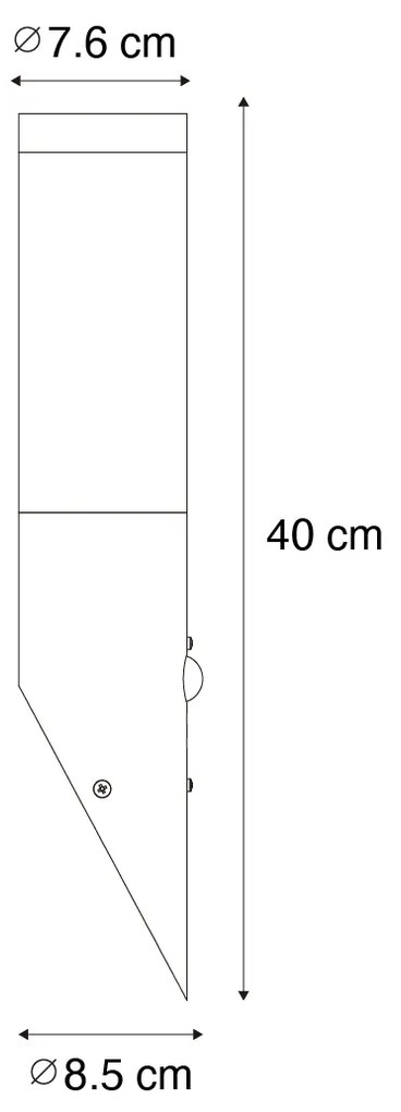Candeeiro de parede exterior moderno preto com sensor de movimento IP44 - Rox