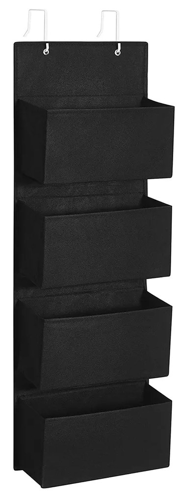 Organizador de porta com 4 bolsos para pendurar, ideal para manter itens arrumados | SONGMICS | 33.5 x 12 x 100 cm | preto | RDH004B01.